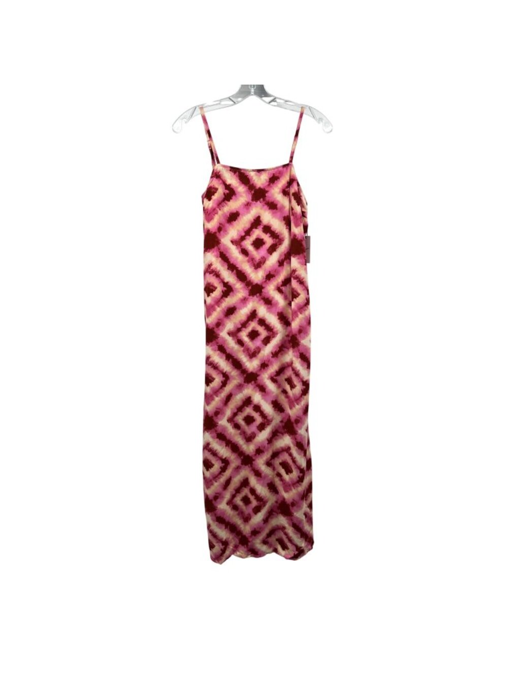 Japna Womens Print Maxi Dress Sleeveless Pink/Multi Size Medium New